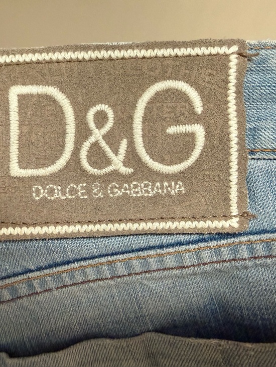 Dolce & Gabbana Other - Dolce & Gabbana Light Blue Denim with Taupe Logo Patch